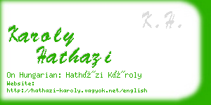 karoly hathazi business card